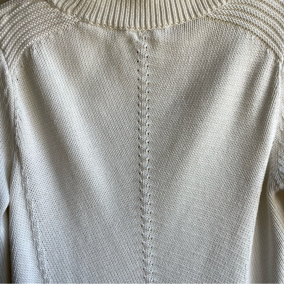 White House Black Market Ivory Textured Mock Neck Sweater Women’s Small - Picture 7 of 11
